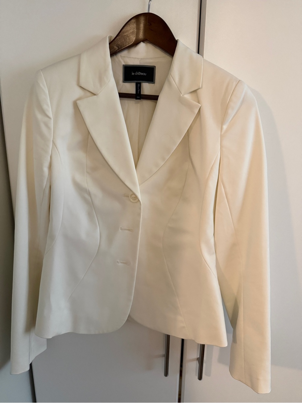 Le Château Cream Tailored Women's Blazer and Skirt Suit